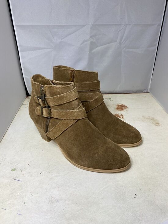 Diba Shoes - Diba Heeled Ankle Boots Brown Suede Buckle Booties Women’s Size 10 GUC